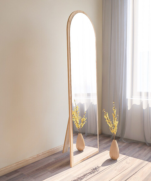 HABITAT ET JARDIN - Miroir en bois "Emma" - 50 x 160 cm - Beige - large