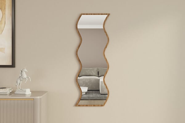 HABITAT ET JARDIN - Miroir en bois "Safi" 40 x 2,2 x 120 cm - Blanc - large