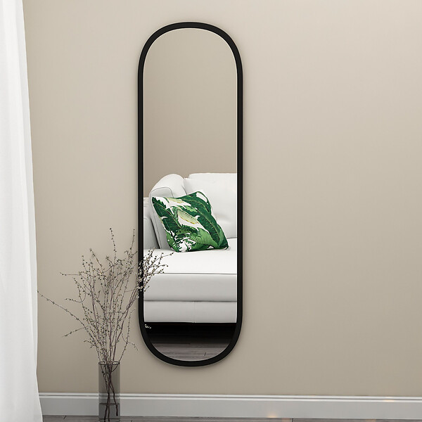 HABITAT ET JARDIN - Miroir en bois "Magnum" - 40 x 120 cm - Noir - large