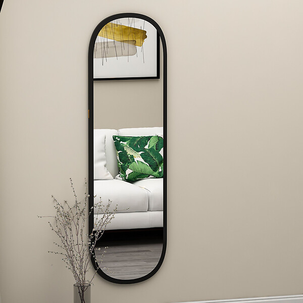 HABITAT ET JARDIN - Miroir en bois "Magnum" - 40 x 120 cm - Noir - large
