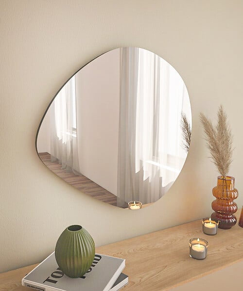 HABITAT ET JARDIN - Miroir en bois "Besso" - 60 x 60 cm - Noir - large