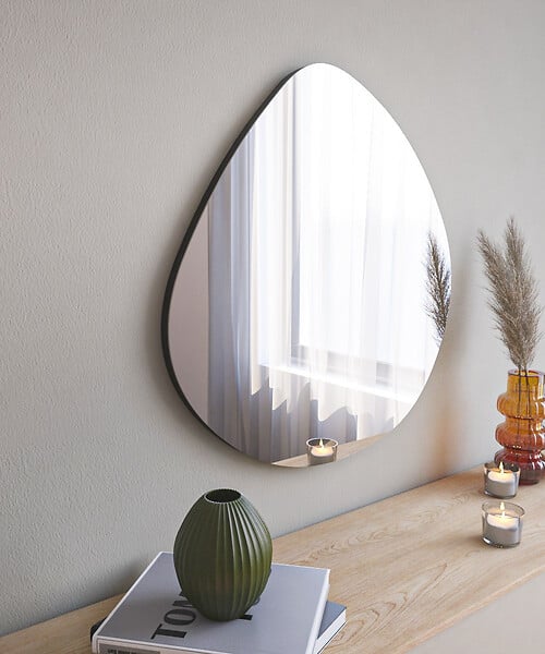 HABITAT ET JARDIN - Miroir en bois "Besso" - 60 x 60 cm - Noir - large