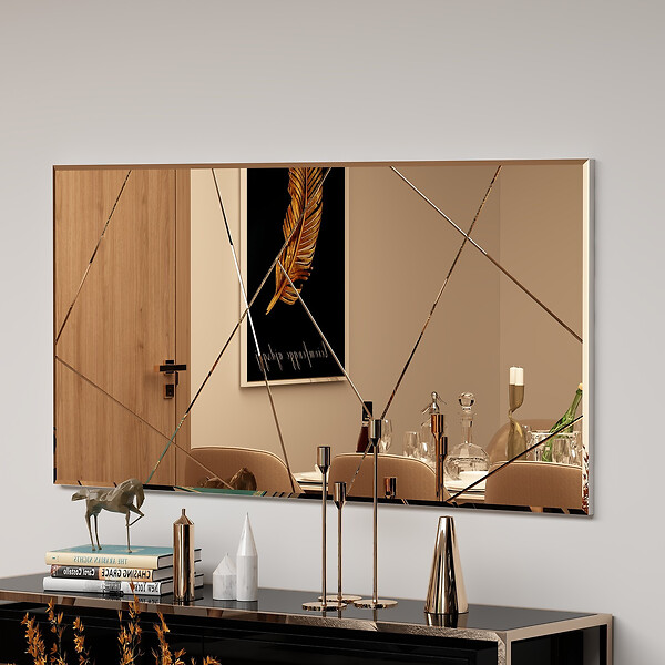 HABITAT ET JARDIN - Miroir en bois "Orezo" - 120 x 60 cm - Bronze - large