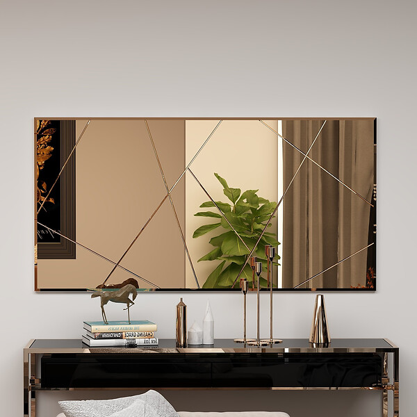 HABITAT ET JARDIN - Miroir en bois "Orezo" - 120 x 60 cm - Bronze - large