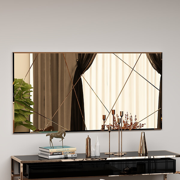 HABITAT ET JARDIN - Miroir en bois "Orezo" - 120 x 60 cm - Bronze - large