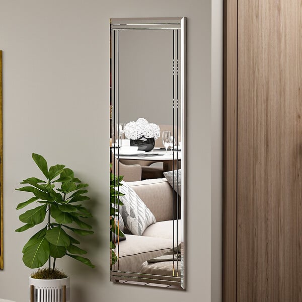 HABITAT ET JARDIN - Miroir en bois "Buhem" - 40 x 120 cm - Blanc - large
