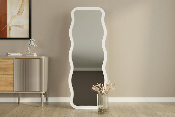 HABITAT ET JARDIN - Miroir en bois "Aror" - 50 x 160 cm - Blanc - large