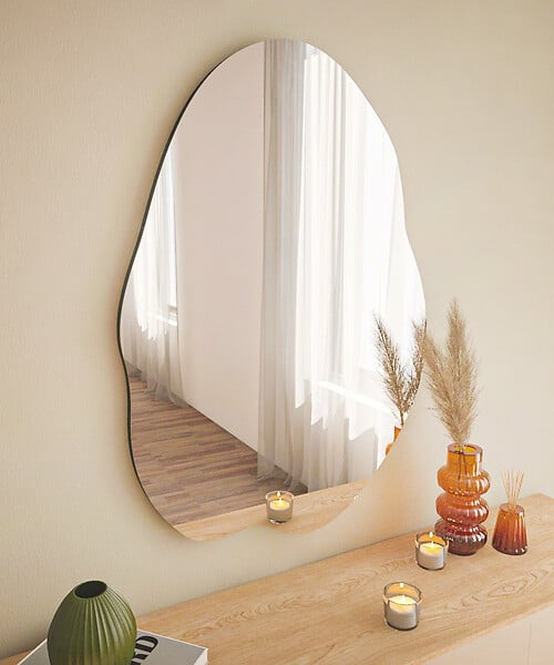 HABITAT ET JARDIN - Miroir en bois "Ohho" - 60 x 85 cm - Noir - large