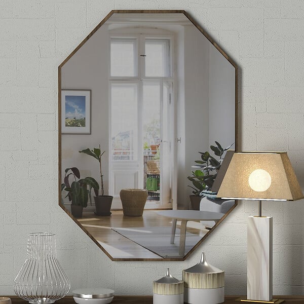 HABITAT ET JARDIN - Miroir décoratif en bois "Lost" - 45 x 70 cm - Marron - large