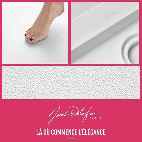 JACOB DELAFON - Receveur de douche Flight rectangle extra plat antidérapant 120 x 80 cm - large