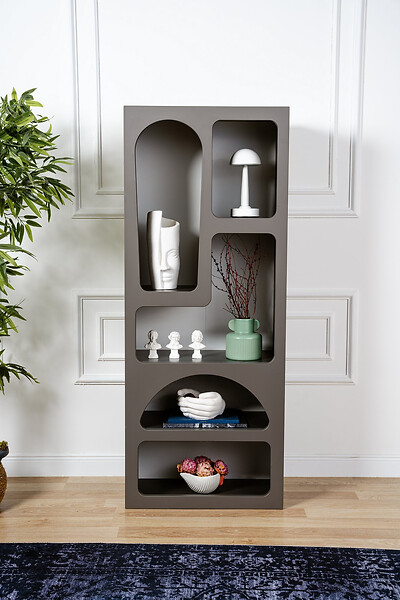 HABITAT ET JARDIN - Bibliothèque en bois "Venüs" - 60 x 32 x 150 cm - Anthracite - large