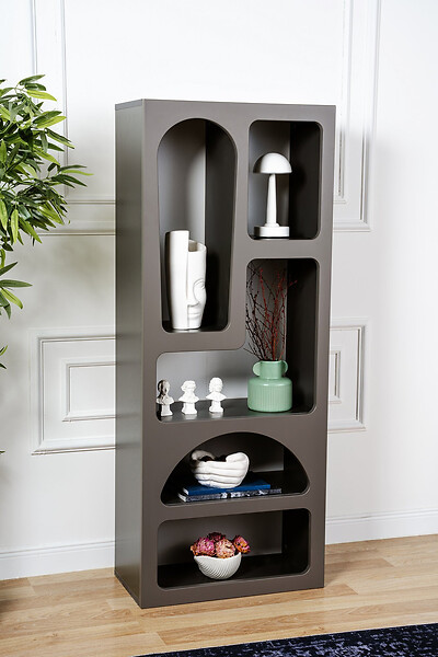 HABITAT ET JARDIN - Bibliothèque en bois "Venüs" - 60 x 32 x 150 cm - Anthracite - large