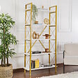 HABITAT ET JARDIN - Bibliothèque en bois "Elysian" - 90 x 33 x 180 cm - Or blanc - vignette