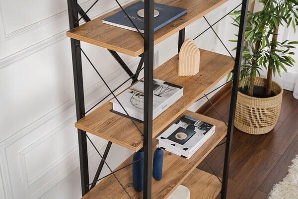 HABITAT ET JARDIN - Bibliothèque en bois "Elysian" - 90 x 33 x 180 cm - Pin atlantiqueNoir - large