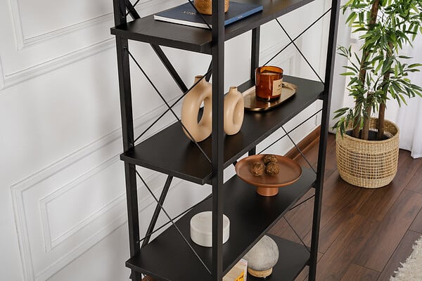 HABITAT ET JARDIN - Bibliothèque en bois "Elysian" - 90 x 33 x 180 cm - Bois NoirNoir - large