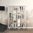 HABITAT ET JARDIN - Bibliothèque en bois "Rain" - 120 x 20 x 162 cm - Blanc - vignette