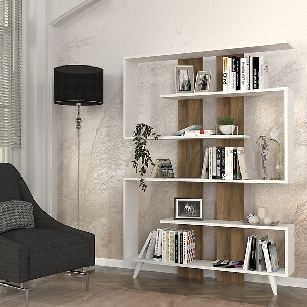 HABITAT ET JARDIN - Bibliothèque en bois "Rain" - 120 x 20 x 162 cm - Marron - large