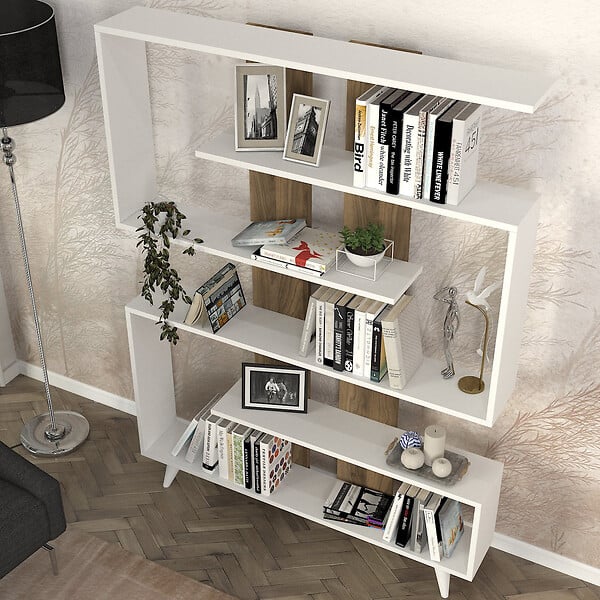 HABITAT ET JARDIN - Bibliothèque en bois "Rain" - 120 x 20 x 162 cm - Marron - large
