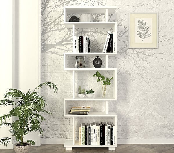 HABITAT ET JARDIN - Bibliothèque en bois "Blok" - 60 x 19 x 165 cm - Blanc - large
