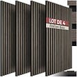 TECTAKE - Lot de 4 panneaux acoustiques 3d en mdf avec placage en bois véritable chêne gris feutre insonorisant découpage facile 120 x 60 cm - vignette