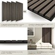 TECTAKE - Lot de 4 panneaux acoustiques 3d en bois véritable feutre insonorisant découpables chêne gris 110 x 50 cm - vignette