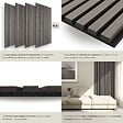 TECTAKE - Lot de 4 panneaux acoustiques 3d avec feutre insonorisant placage en bois véritable chêne gris clair découpables 110 x 50 cm - vignette