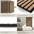 TECTAKE - Lot de 8 panneaux acoustiques muraux 120 x 60 cm placage en bois véritable marron chêne 3d feutre insonorisant découpables - vignette