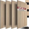 TECTAKE - Lot de 4 panneaux acoustiques 3d placage en bois véritable chêne clair 120 x 60 cm feutre insonorisant découpables - vignette