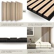 TECTAKE - Lot de 4 panneaux acoustiques 3d placage en bois véritable chêne clair 120 x 60 cm feutre insonorisant découpables - vignette