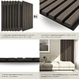 TECTAKE - Lot de 8 panneaux acoustiques muraux placage en bois véritable chêne gris 110 x 50 cm 3d feutre insonorisant découpables - vignette