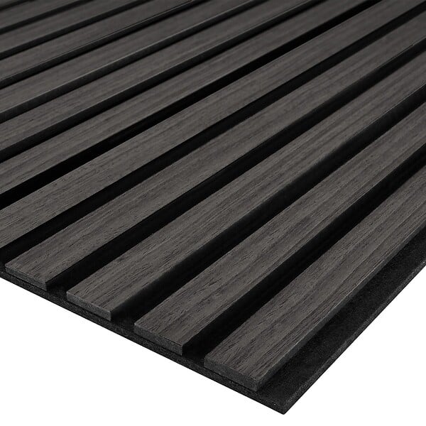 TECTAKE - Lot de 8 panneaux acoustiques 3d en placage en bois véritable chêne noir feutre insonorisant découpables 120 x 60 cm - large