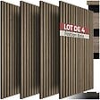 TECTAKE - Lot de 4 110 x 50 cm en placage en bois véritable 3d feutre insonorisant découpables chêne foncé panneaux acoustiques bois décoratifs - vignette