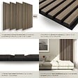 TECTAKE - Lot de 4 110 x 50 cm en placage en bois véritable 3d feutre insonorisant découpables chêne foncé panneaux acoustiques bois décoratifs - vignette