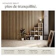 TECTAKE - Lot 4 panneaux acoustiques 3d en feutre insonorisant découpables en mdf placage en bois véritable marron chêne 120 x 60 cm - vignette