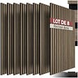 TECTAKE - Lot 8 panneaux acoustiques muraux décoratifs 120 x 60 cm placage en bois véritable chêne foncé découpables - vignette