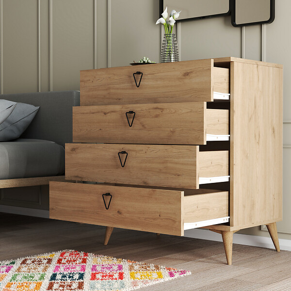 HABITAT ET JARDIN - Commode en bois "Versa-Ce" - 80 x 45 x 90 cm - Marron - large