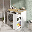 HABITAT ET JARDIN - Meuble de salle de bain pour lave-linge en bois "SA1" - 93 x 60 x 88 cm - Blanc - vignette