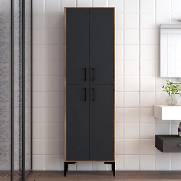 HABITAT ET JARDIN - Meuble multi-usages en bois "Berlin A" - 60 x 35 x 200 cm - NoyerAnthracite - large