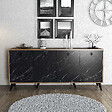 HABITAT ET JARDIN - Buffet en bois "Elite" - 180 x 45 x 80 cm - Noir - vignette