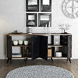 HABITAT ET JARDIN - Buffet en bois "Elite" - 180 x 45 x 80 cm - Noir - vignette