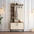 HABITAT ET JARDIN - Meuble d'Entrée en bois "Viyana D" - 35 x 90 x 200 cm - Noyer, Crème - vignette