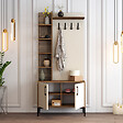 HABITAT ET JARDIN - Meuble d'Entrée en bois "Viyana D" - 35 x 90 x 200 cm - Noyer, Crème - vignette