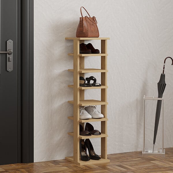 HABITAT ET JARDIN - Meuble à chaussures en bois "Ayka" - 30 x 30 x 110 cm - Beige - large