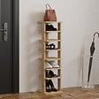 HABITAT ET JARDIN - Meuble à chaussures en bois "Ayka" - 30 x 30 x 110 cm - Beige - vignette