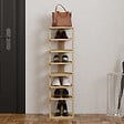 HABITAT ET JARDIN - Meuble à chaussures en bois "Ayka" - 30 x 30 x 110 cm - Beige - vignette