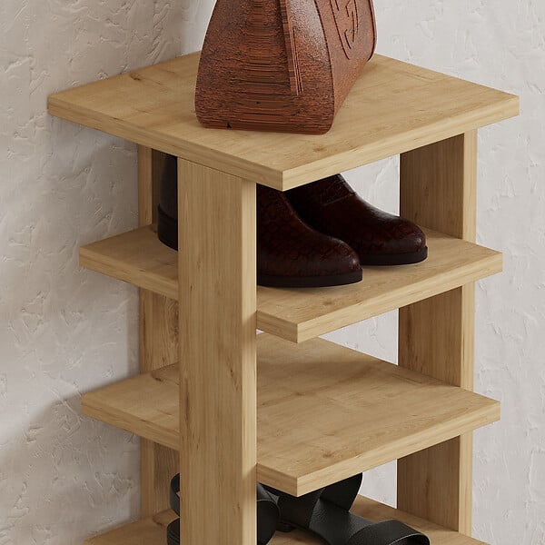 HABITAT ET JARDIN - Meuble à chaussures en bois "Ayka" - 30 x 30 x 110 cm - Beige - large