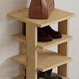 HABITAT ET JARDIN - Meuble à chaussures en bois "Ayka" - 30 x 30 x 110 cm - Beige - vignette