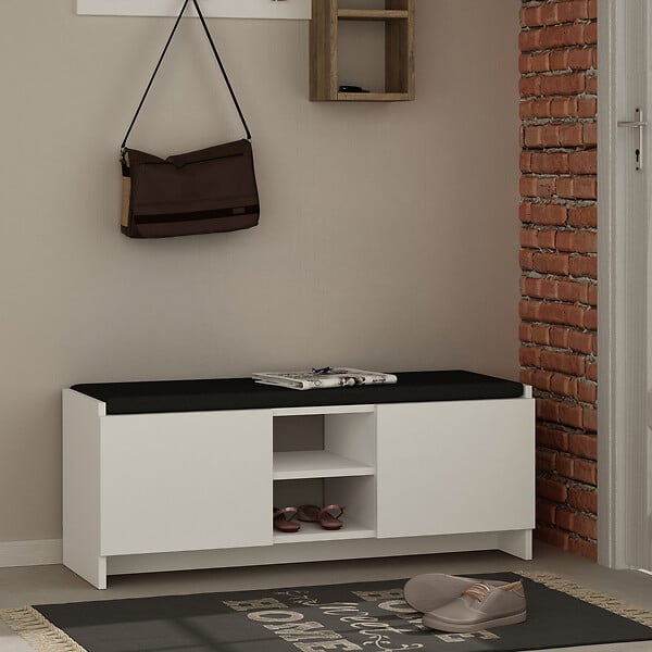 HABITAT ET JARDIN - Meuble à chaussures en bois "Zulla" - 110 x 37 x 43 cm - Blanc - large