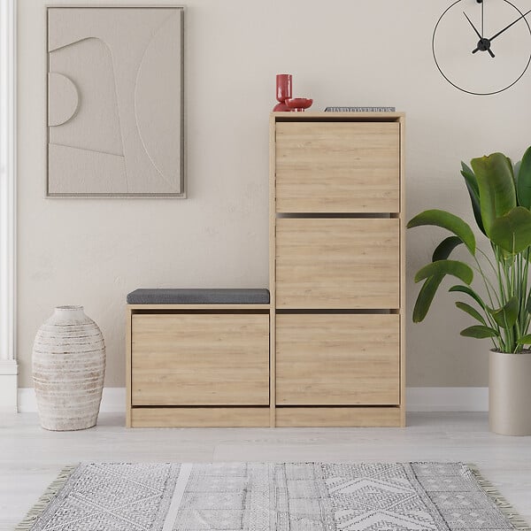 HABITAT ET JARDIN - Meuble à chaussures en bois "Dude" - 105 x 26 x 118 cm - Marron - large