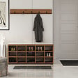 HABITAT ET JARDIN - Meuble à chaussures avec porte manteau en bois "Talu" - 120 x 30 x 52 cm - Marron - vignette